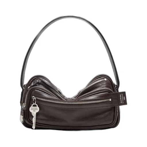 Camero Party Key-Charm Leather Shoulder Bag