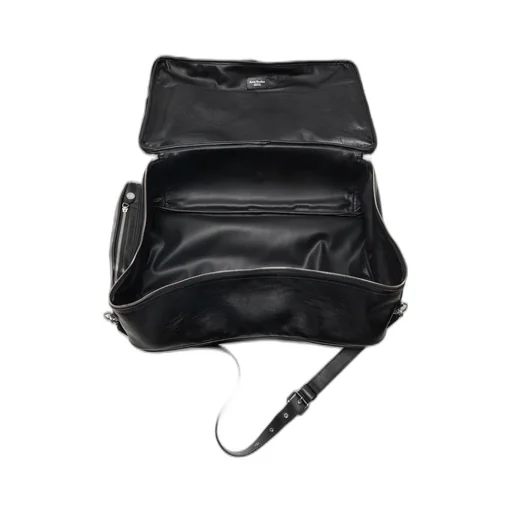 Zip-Fastening Leather Shoulder Bag