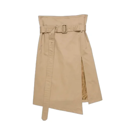 Belted Asymmetric Skirt