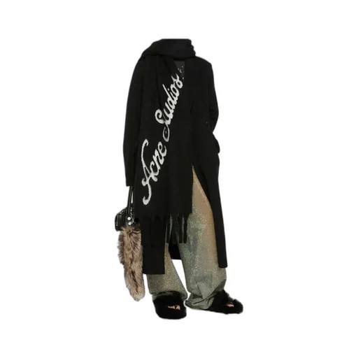 Logo-Detail Fringe Scarf