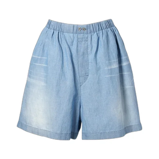 Logo Printed Denim Shorts