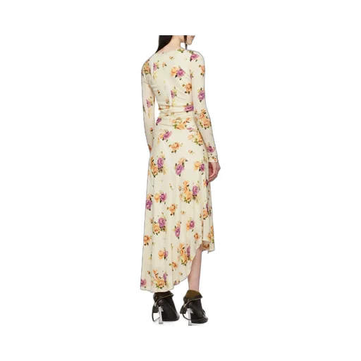 Floral-Printed Asymmetric Hem Dress