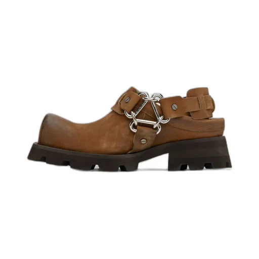 Buckled Square Toe Mules