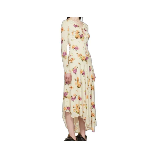 Floral-Printed Asymmetric Hem Dress