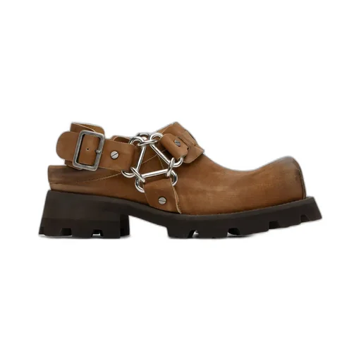 Buckled Square Toe Mules