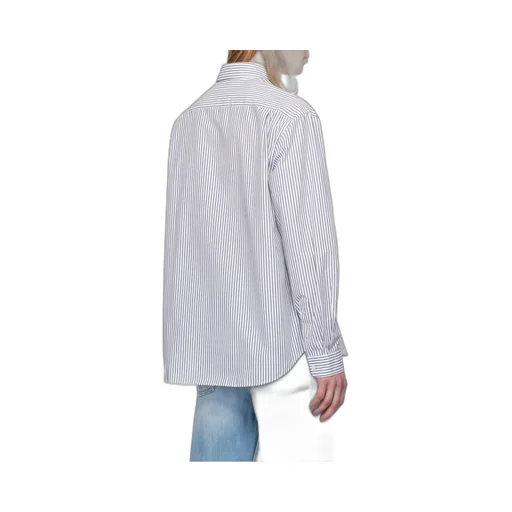Striped Curved Hem Shirt