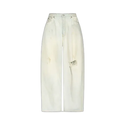 Distressed Wide-Leg Jeans