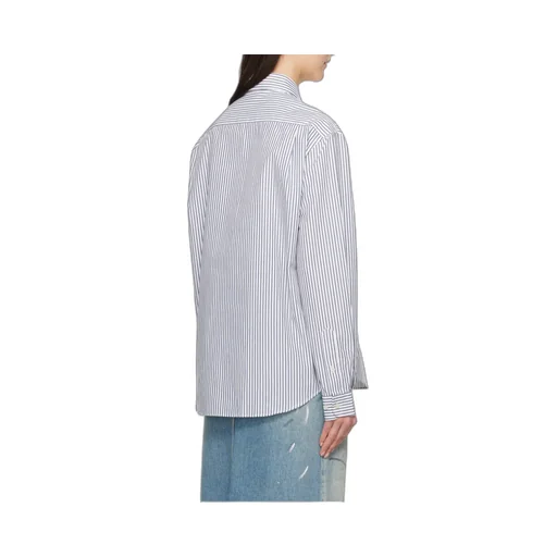 Striped Curved Hem Shirt