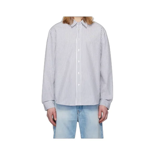 Striped Curved Hem Shirt