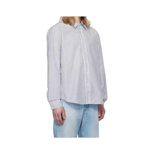 Striped Curved Hem Shirt