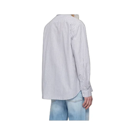 Striped Curved Hem Shirt