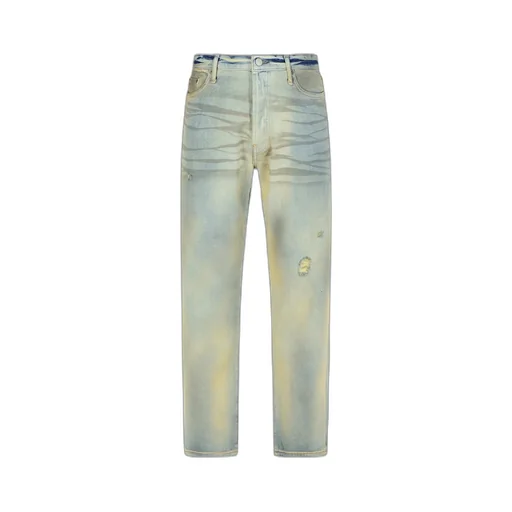 Straight-Leg Distressed Jeans