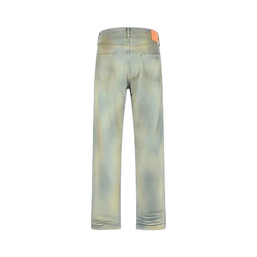 Straight-Leg Distressed Jeans