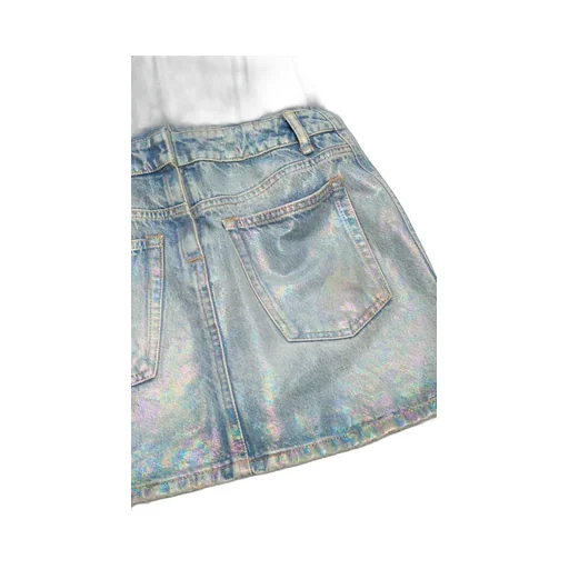 Coated Mini Denim Dress