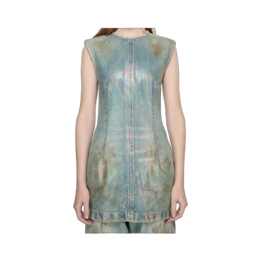 Coated Mini Denim Dress