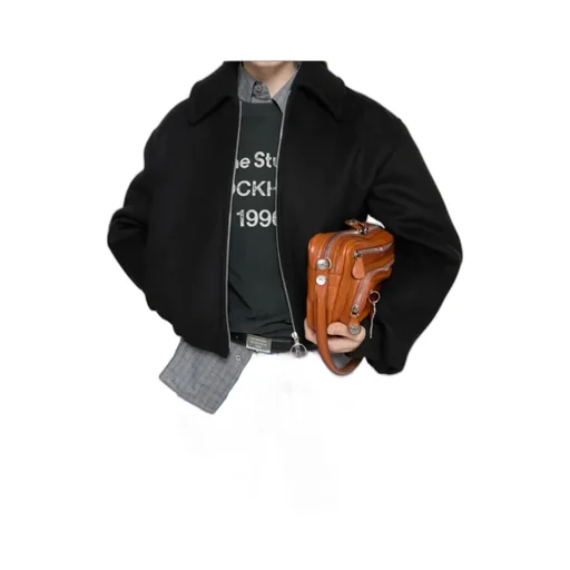 Zip-Up Long-Sleeved Bomber Jacket