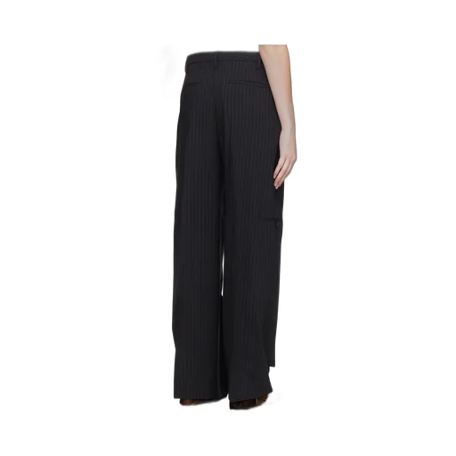 Pinstripe Print Wide-Leg Trousers