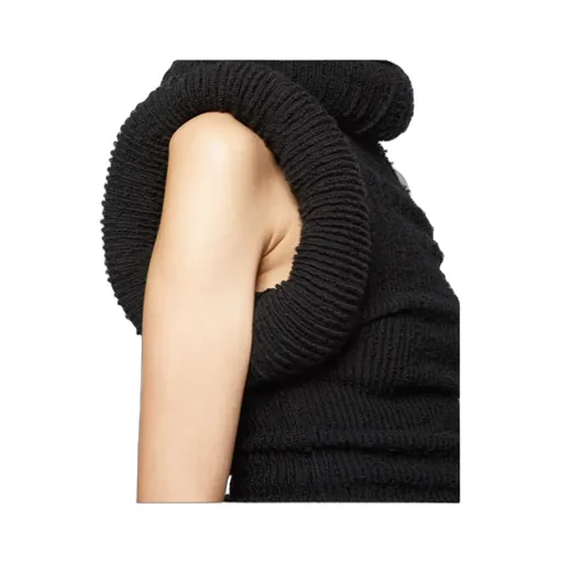 Asymmetric Rib-Knit Long Dress