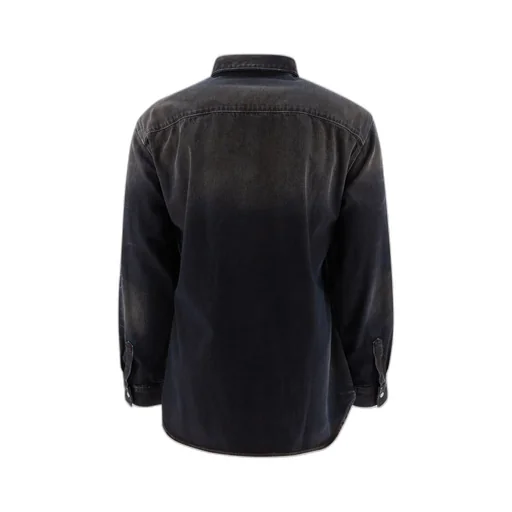 Collared Long-Sleeve Denim Shirt