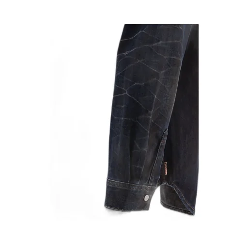 Collared Long-Sleeve Denim Shirt