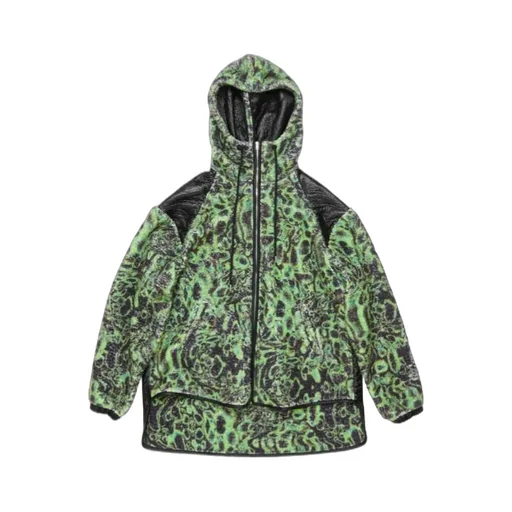 Printed Fleece Hooded Jacket