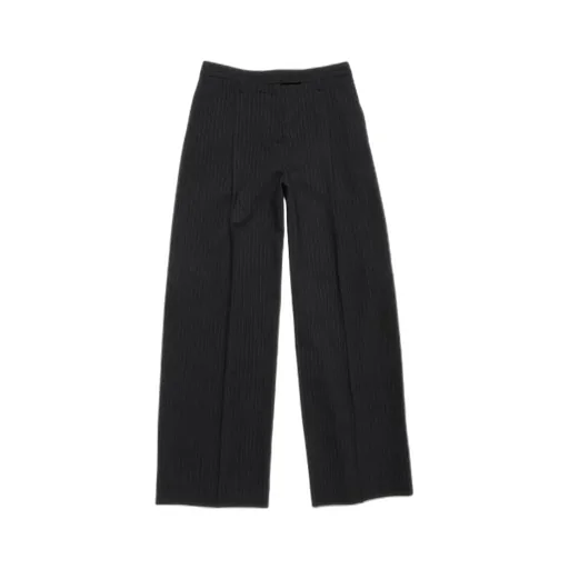 Pinstripe Print Wide-Leg Trousers