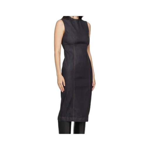 Round-Neck Denim Dress