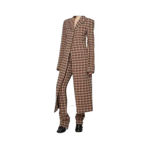 Check-Print Coat