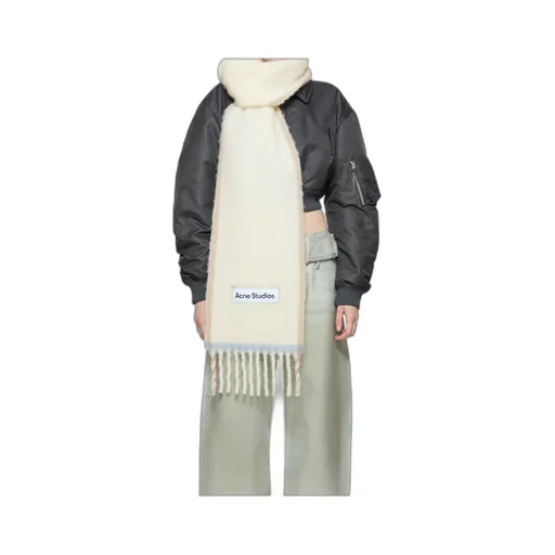 Logo Patch Fringed-Edge Scarf