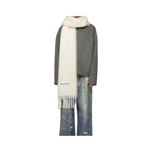Logo Patch Fringed-Edge Scarf