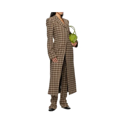 Check-Print Coat