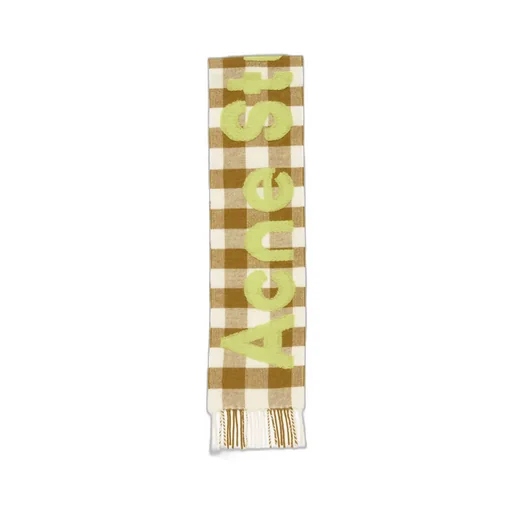 Jacquard-Logo Checked Scarf