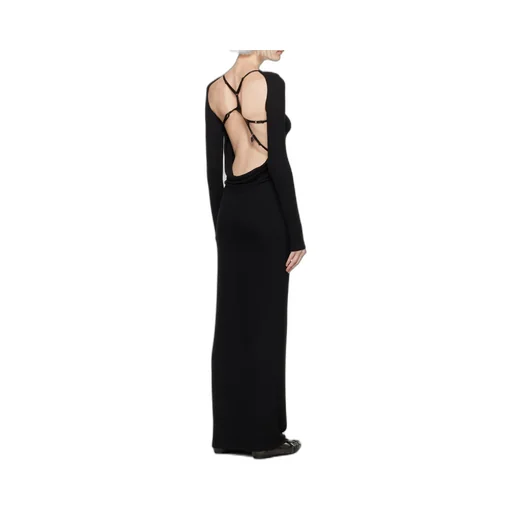 Open Back Crewneck Maxi Dress