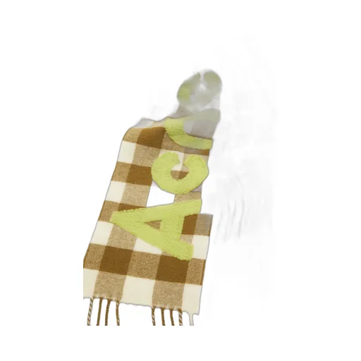 Jacquard-Logo Checked Scarf