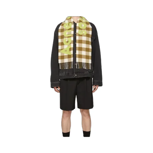 Jacquard-Logo Checked Scarf