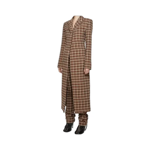 Check-Print Coat