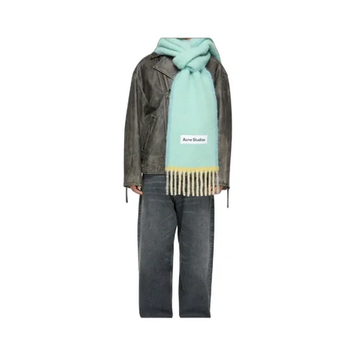Logo Patch Fringed-Edge Scarf