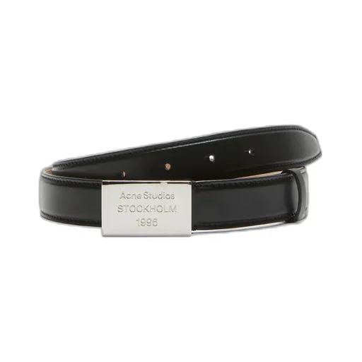 Logo-Engraved Leather Belt