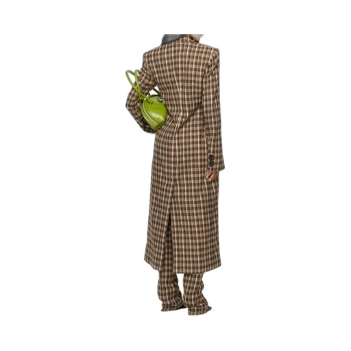Check-Print Coat