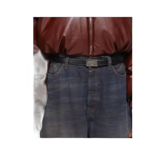Logo-Engraved Leather Belt