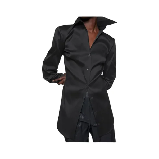Asymmetrical Button-Down Shirt
