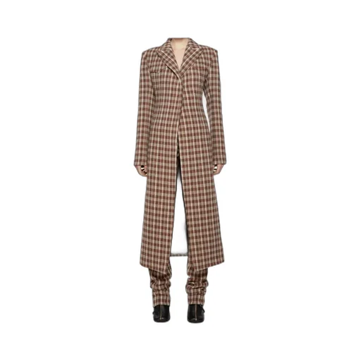 Check-Print Coat