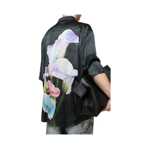 Flower Printed Short Sleeved Shirt