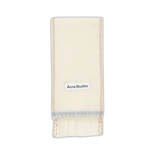Logo Patch Fringed-Edge Scarf