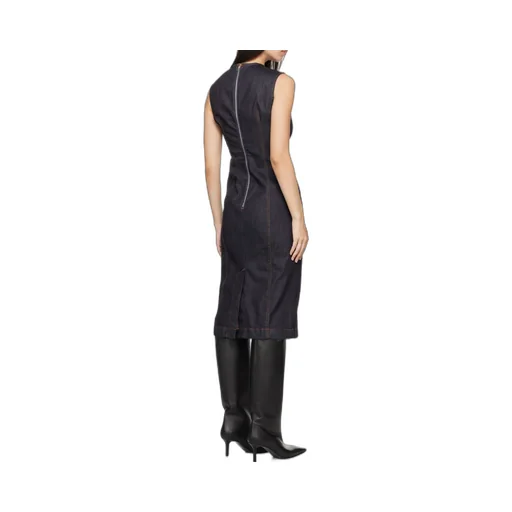 Round-Neck Denim Dress
