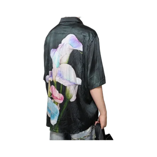 Flower Printed Short Sleeved Shirt