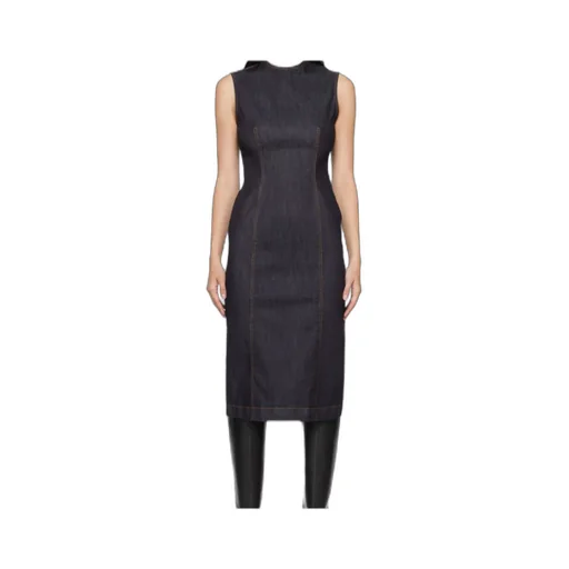 Round-Neck Denim Dress