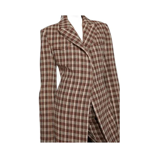 Check-Print Coat