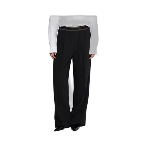 Pleated Straight-Leg Trousers
