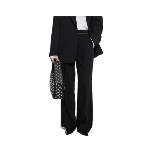 Pleated Straight-Leg Trousers